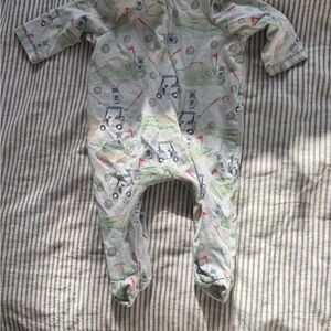 Baby Golf Print footed sleeper